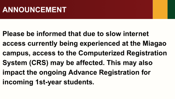 Slow internet access at this time in Miagao Campus