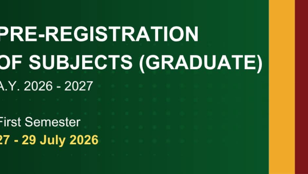 Pre-Registration  Schedule First Semester, A.Y. 2026 -2027 (Graduate School)