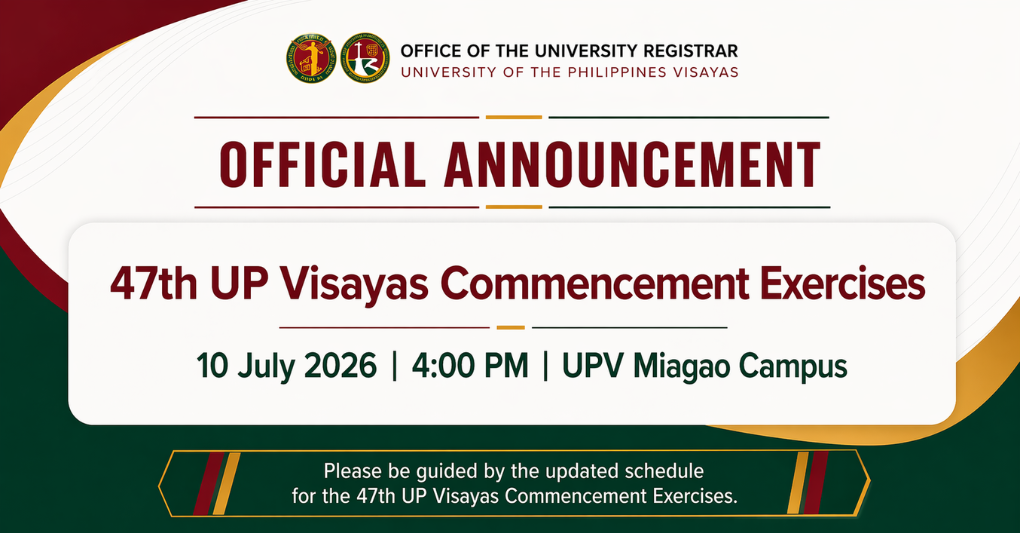 Change of Schedule: UP Visayas Commencement Exercises 2026