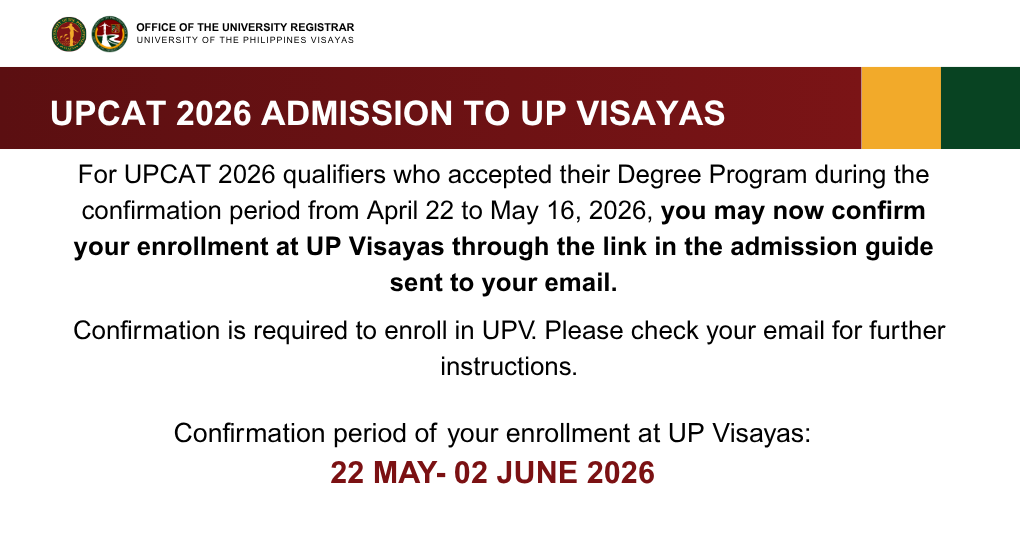 UPCAT 2026 Admission to UP Visayas