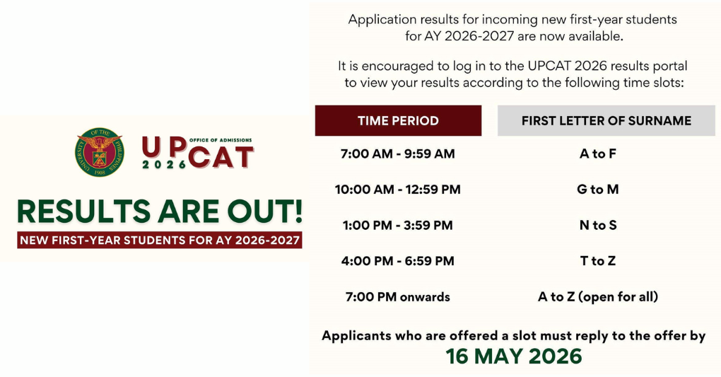UPCAT 2026 RESULTS ARE OUT!